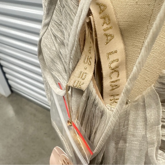 Maria Lucia Hohan Quiana Strapless Silk Maxi Gown in New Opal 38 (US 6) - Picture 6 of 7